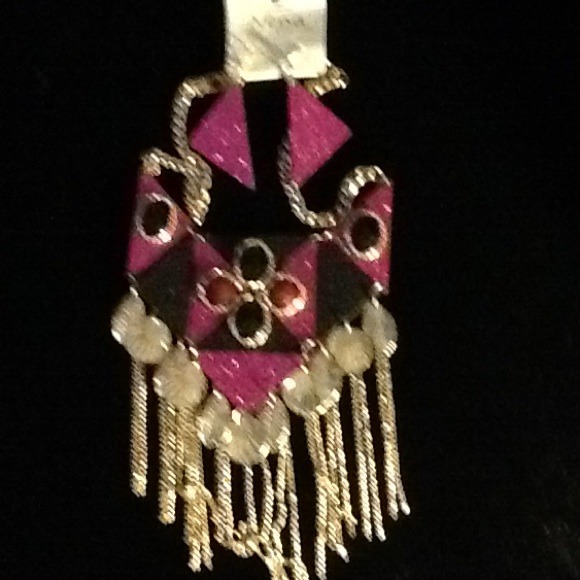 Purple@goldnecklaceearrings