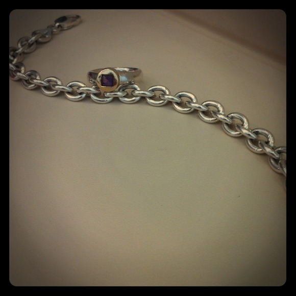 SOLD Sterling bracelet and 14k amethyst ring SoLD