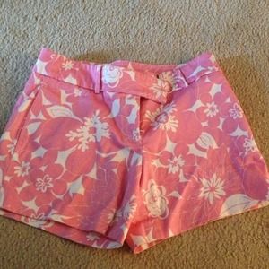 Jcrew pink floral shorts