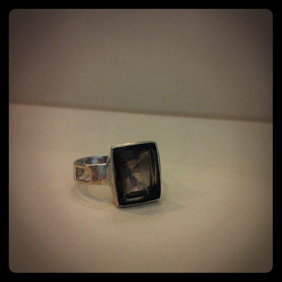 SOLD Big Sterling Smoky Quartz Ring! sOLD