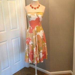 Multicolored strapless Jcrew dress