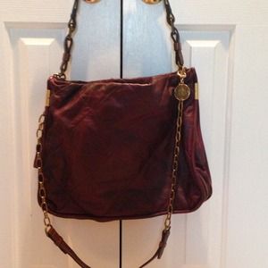 Lanvin quilted shoulder bag in oxblood