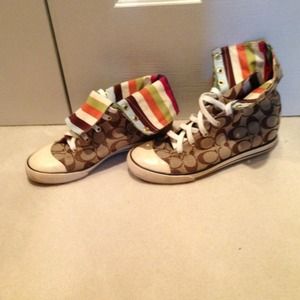 High top fold down coach sneakers