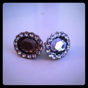 Grey and Diamond studded Topshop costume earrings