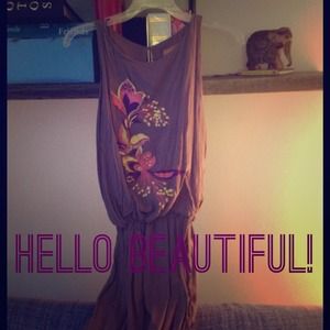 Tunic with bright flower print