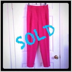 Vintage Hot Pink High-Waist Trousers