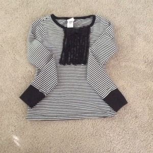 Cute black and white striped shirt!