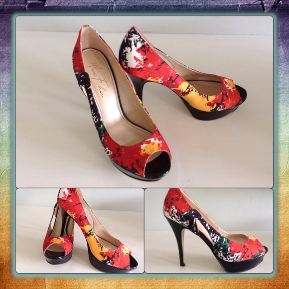 Sexy Cutout Print and Patten Leather Platforms