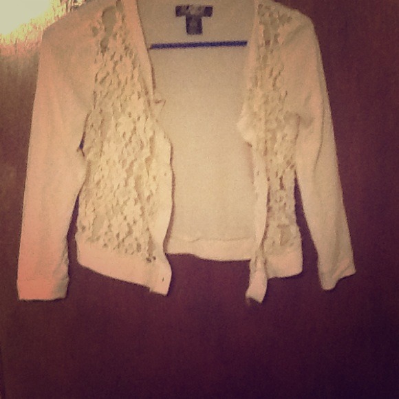 Tan 3/4 sleeve crop cardigan