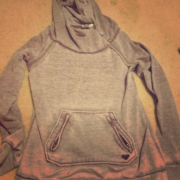 Purple slub cowel neck sweatshirt