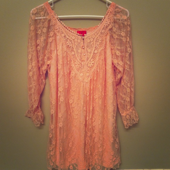 Pink, lace tunic