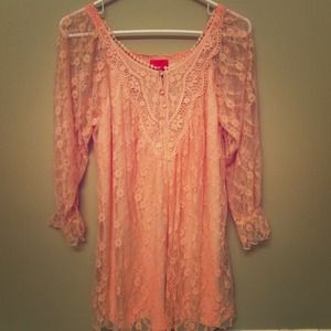 Pink, lace tunic