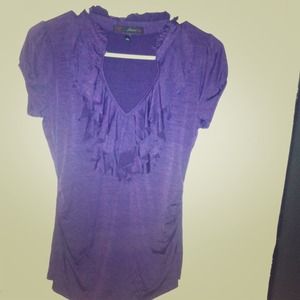 Purple, ruffled shirt