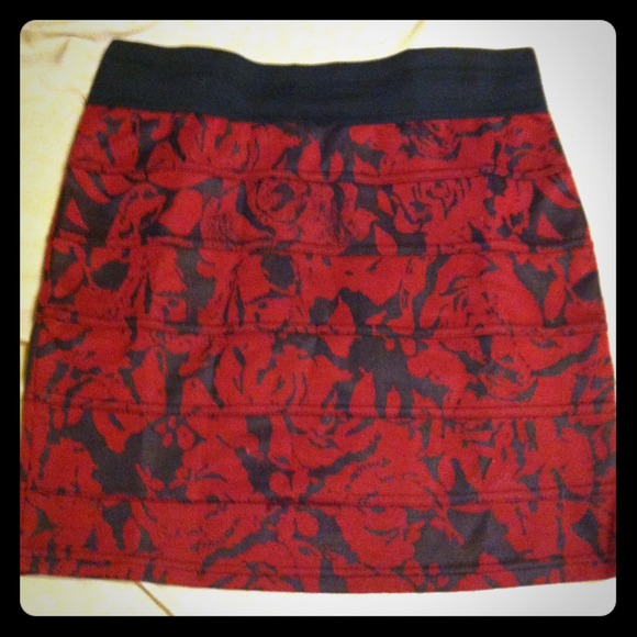 Red and black skirt