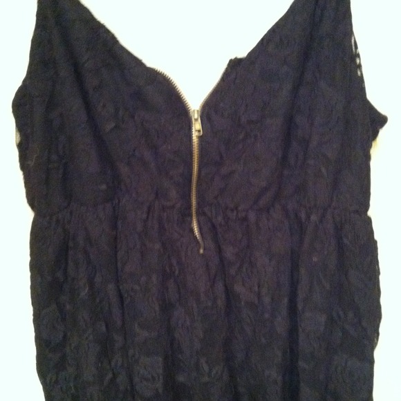Black dress with gold zipper
