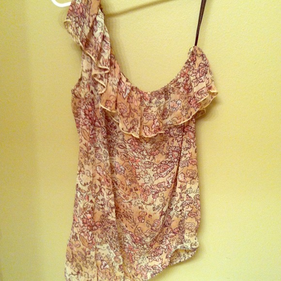 One shouldered floral tank
