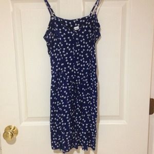 Navy blue dress with bow ties
