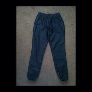 Black pleather sweatpants