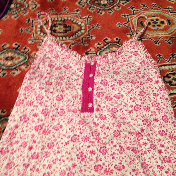 ❌❌SOLD❌❌Cream and pink floral tank top