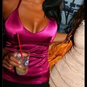 GUESS Collection Satin Halter Top Size S