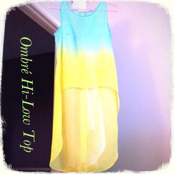 ⛔Traded⛔ Sheer Hi-Low Ombré Top