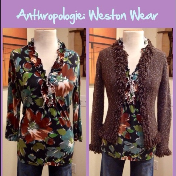 Anthropologie Tops - Anthro Knit Ruffle Top by Weston Wear