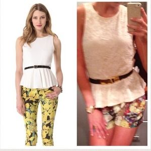 Peplum Top . cream lace