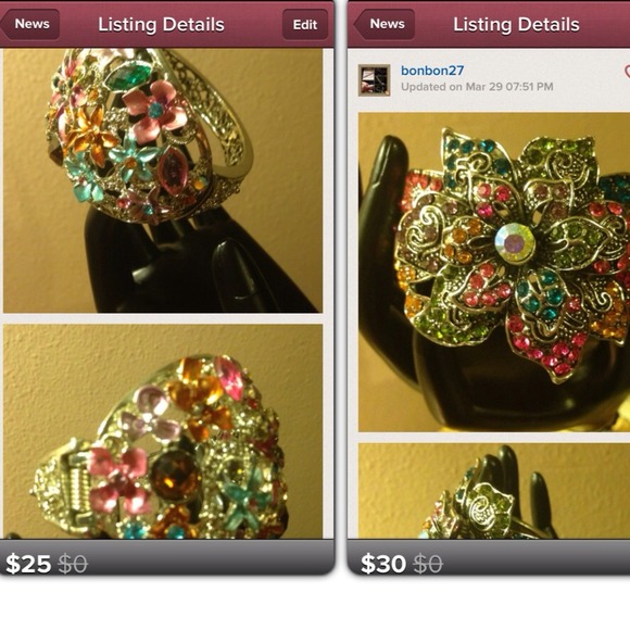 6 Rhinestone bracelets
