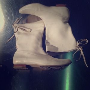 💯Auth Diesel Leather bootie size 36.5 ivory