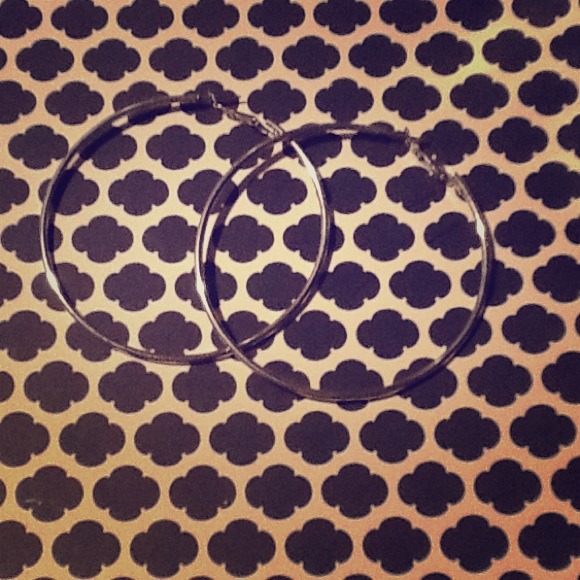 Large Silver Hoop Earrings