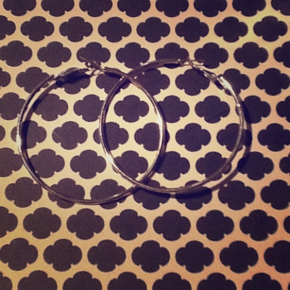 Medium Silver Hoop Earrings