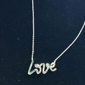 Cursive love necklace