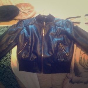 Black leather jacket