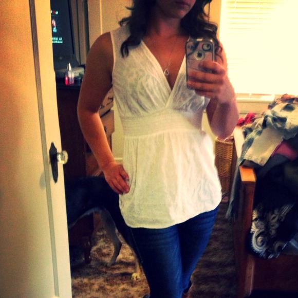 White lacy top