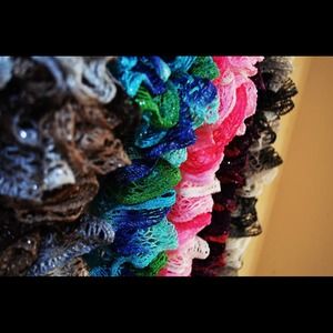 Hand knit women's scarves.
