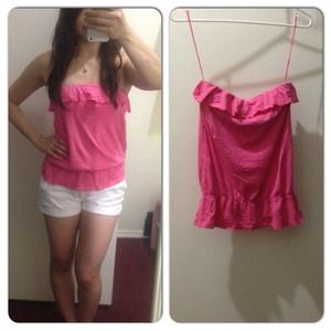 American Eagle Outfitters Tops - AE ruffle top - pink American Eagle Outfitters Tops - AE ruffle top - pink