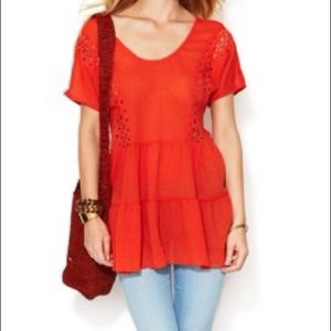 Free People Cotton Eyelet Top