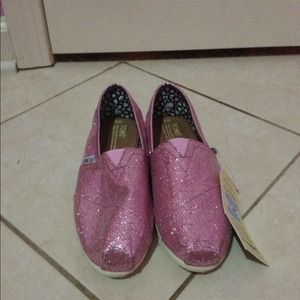 Pink Glittery TOMS!