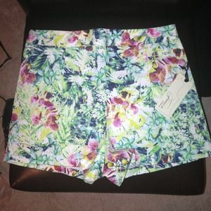 Tropical high waisted shorts