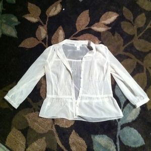 Polka dot translucent button up!