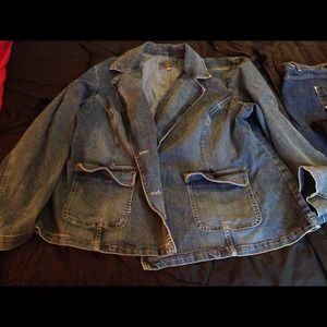 Bundle of @omj1127 Plus size denim blazer & shirt