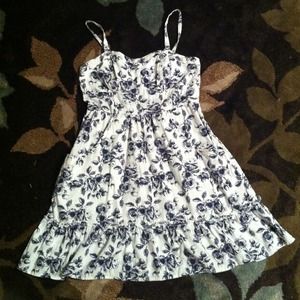 Navy and white floral summer dress!