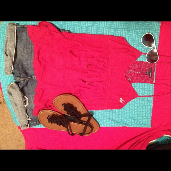 Pink American Eagle tank