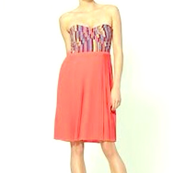 Awesome Sabine coral multicolored bustier dress!