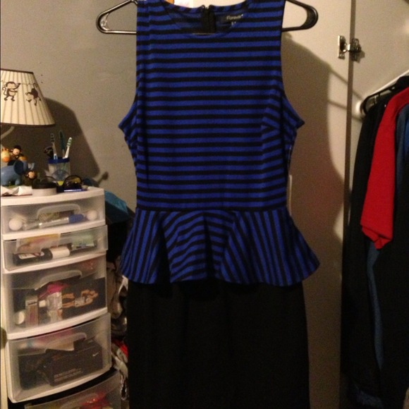 Brand new forever 21 peplum striped dress