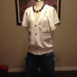 Cream Gold-Button Top by Collective Concepts Sz S