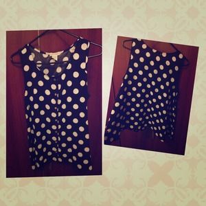 Flowy Black & White Polkadot Blouse
