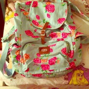 Victoria's Secret pink floral blue backpack