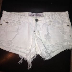 Torn white Hollister shorts