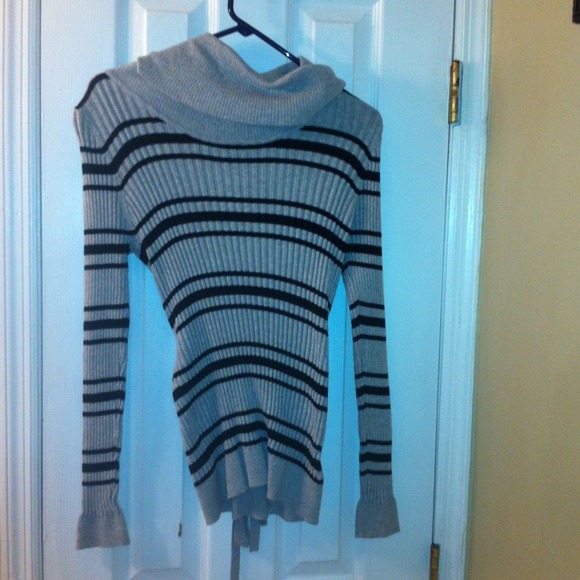 Grey, black/white stripped long shirt
